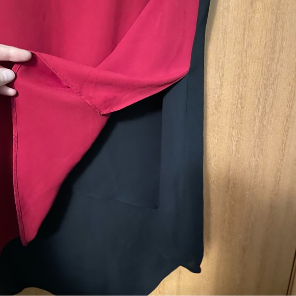 4/$20 | Le Chateau Red Chiffron Tank Top with asymmetrical hem - Picture 5 of 6